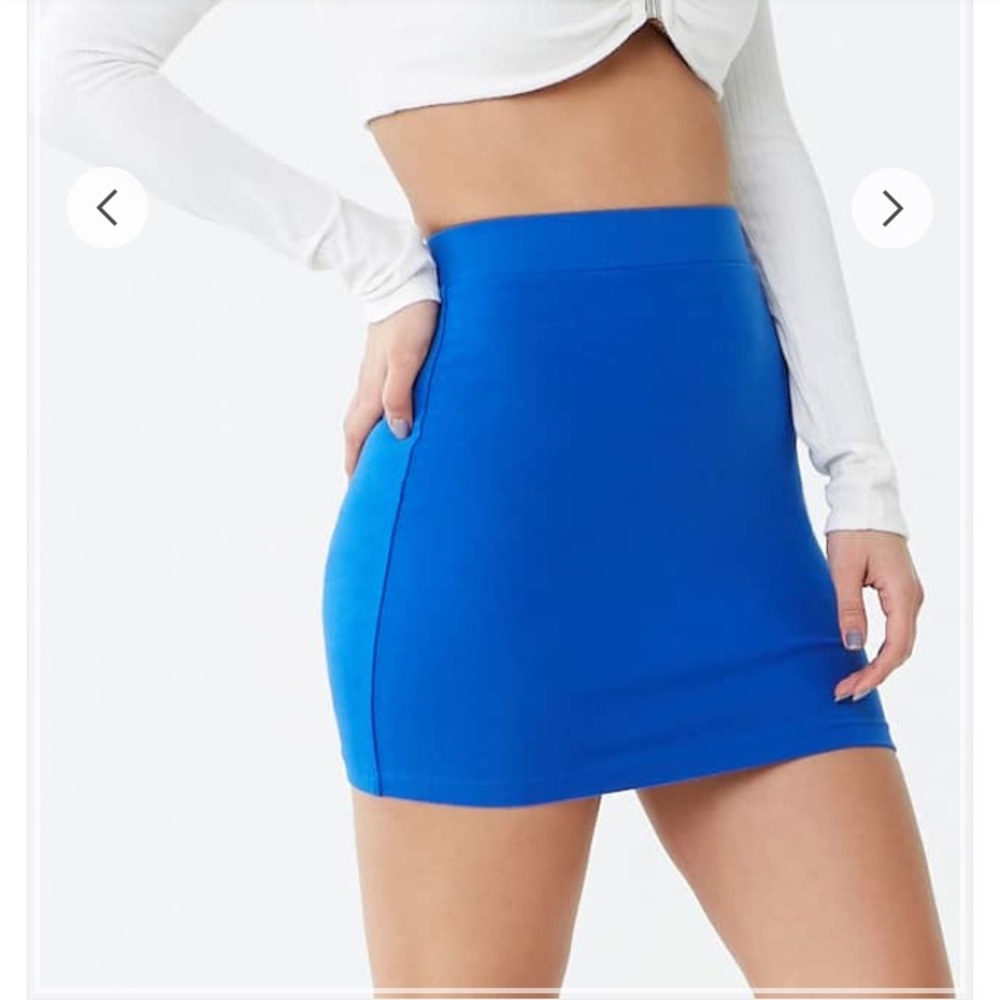 Blue Bodycon Mini Skirt Size Small Forever 21
